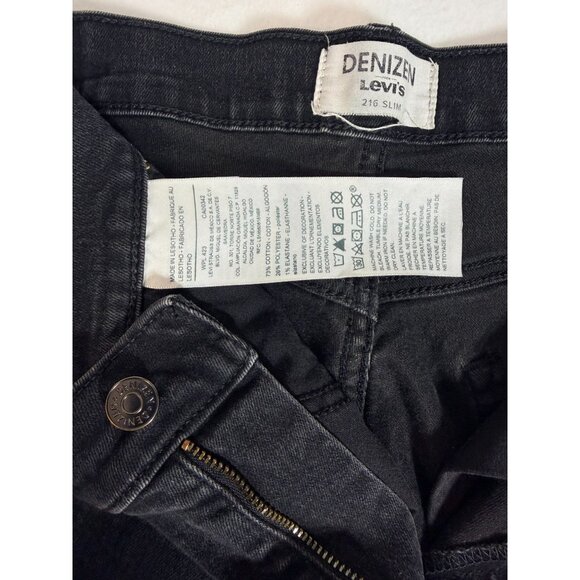 Denizen Levi's 216 Slim Jeans Men's W32 L32 Black Stretch Denim Faded Distressed - Picture 8 of 16